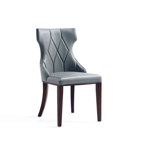 Manhattan Comfort Reine Faux Leather Dining Chair in Pebble Grey- Set of 2 DC007-PE